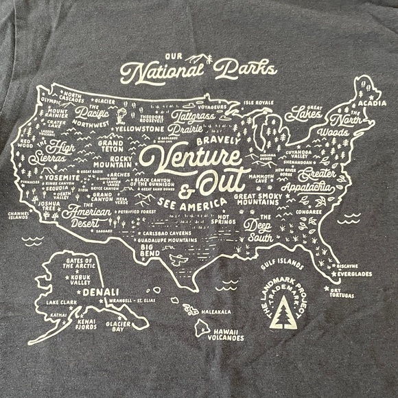 LANDMARK PROJECT NATIONAL PARKS MAP TEE - Picture 3 of 5